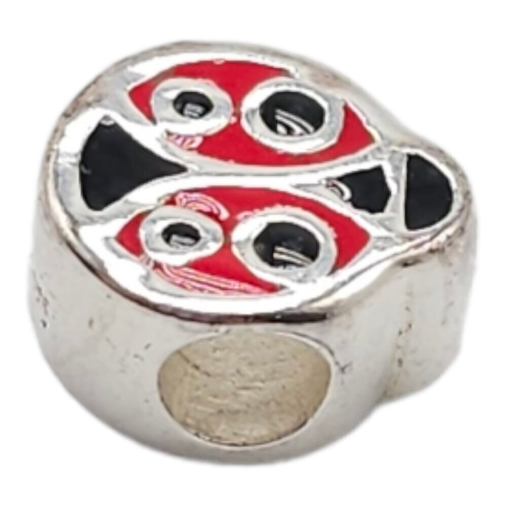 Solvar Sterling Silver Red Black Enamel Ladybug Slide Charm Kids New Old Stock